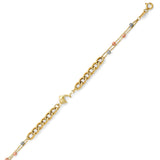 Ladies Dolphin Charm Bracelet in 14K Tri-Color Gold