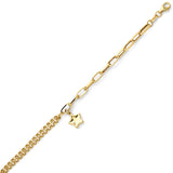 Ladies Star Charm Bracelet in 14K Gold