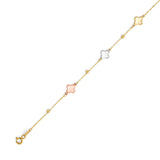 Ladies Heart Bracelet in 14K Tri-Color Gold