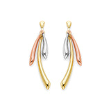 Tassle Earrings in 14K Tri-Color Gold