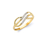 White CZ Fancy Ring in 14K Gold