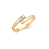 White CZ Ladies Ring in 14K Gold