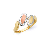 Ladies Fancy Ring in 14K Tri-Color Gold