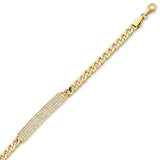 White CZ Cuban Kids ID Bracelet in 14K Gold