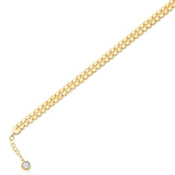 Adjustable 7 to 8 Inch White CZ Fancy Bracelet in 14K Gold