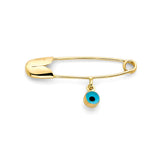 Eye Pendant With Blue Enamel in 14K Gold