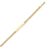 Cuban Unisex ID Bracelet in 14K Gold