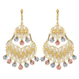 Chandelier Earrings in 14K Tri-Color Gold