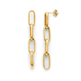 Paperclip Stud Earrings in 14K Gold