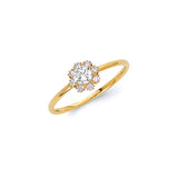 White CZ Ladies Ring in 14K Gold