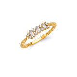 White CZ Ladies Ring in 14K Gold