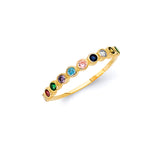 Multi-Color CZ Ladies Ring in 14K Gold