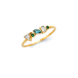 Multi-Color CZ Ladies Ring in 14K Gold