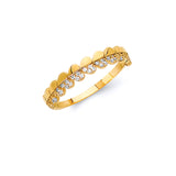 White CZ Heart Ladies Ring in 14K Gold