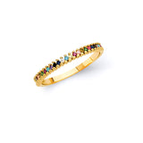 Multi-Color CZ Ladies Ring in 14K Gold