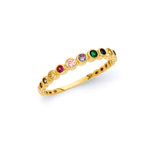 Multi-Color CZ Ladies Ring in 14K Gold