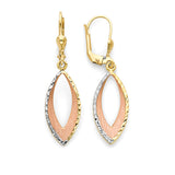 Teardrop Earrings in 14K Tri-Color Gold