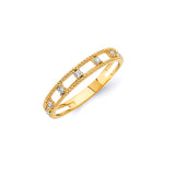 White CZ Ladies Ring in 14K Gold