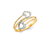 Heart Ladies Ring in 14K Two-Tone Gold