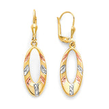 Drop Earrings in 14K Tri-Color Gold