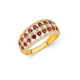 White & Pink CZ Ladies Ring In 14K Gold