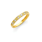 Yellow & White CZ Ladies Ring In 14K Gold