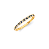 Blue & White CZ Ladies Ring In 14K Gold