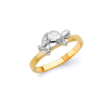 Turtle Ladies Ring in 14K Two-Tone Gold