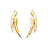 Spike Crawler Stud Earrings in 14K Gold