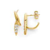 White CZ Stud Earrings in 14K Gold