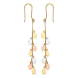 Orb Teardrop Earrings in 14K Tri-Color Gold