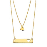 Adjustable 17"-18" Heart Personalized Charm Necklace in 14K Gold