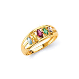 Multi-Color CZ Ladies Ring in 14K Gold