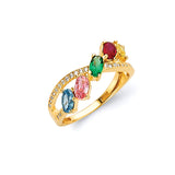 Multi-Color CZ Ladies Ring in 14K Gold