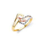 Ladies Ring in 14K Tri-Color Gold