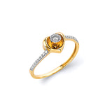 White CZ Ladies Ring in 14K Two-Tone Gold