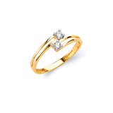 White CZ Ladies Ring in 14K Gold