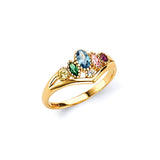 Multi-Color CZ Ladies Ring in 14K Gold