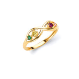 Multi-Color CZ Ladies Ring in 14K Gold