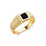 Onyx Mens Ring in 14K Gold