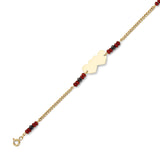 Beaded Kids Charm ID Bracelet in 14K Gold