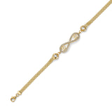 Adjustable 7-8 Inch Fancy White CZ Quinceañera Bracelet in 14K Gold