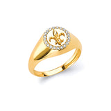 White CZ Kids Ring in 14K Gold