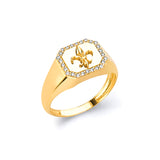 White CZ Kids Ring in 14K Gold