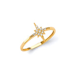 White CZ Ladies Ring in 14K Gold