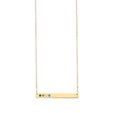 Adjustable 17"-18" Mut-Color CZ  Charm Personalized Necklace in 14K Gold