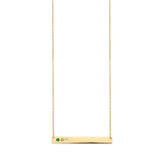 Adjustable 17"-18" White, Yellow & Green CZ Personalized Charm Necklace in 14K Gold