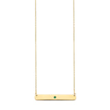 Adjustable 17"-18" Green CZ Personalized Necklace in 14K Gold