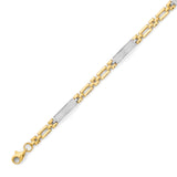 Fancy Unisex Ornate Bracelet in 14K Two-Tone Gold