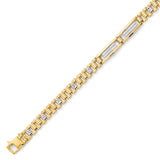 Fancy Unisex Ornate Bracelet in 14K Two-Tone Gold